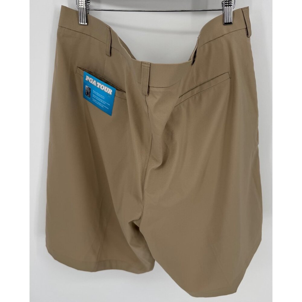 Pga Tour Mens Moisture Wicking Khaki Golf Shorts Upf 50+ Stretch - Picture 3 of 9